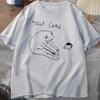 Funny Frog Self Care Tshirt Retro Frog Printed Tshirt Unisex Unisex Summer Round Neck Short Sleeve Tee Shirt Streetwear