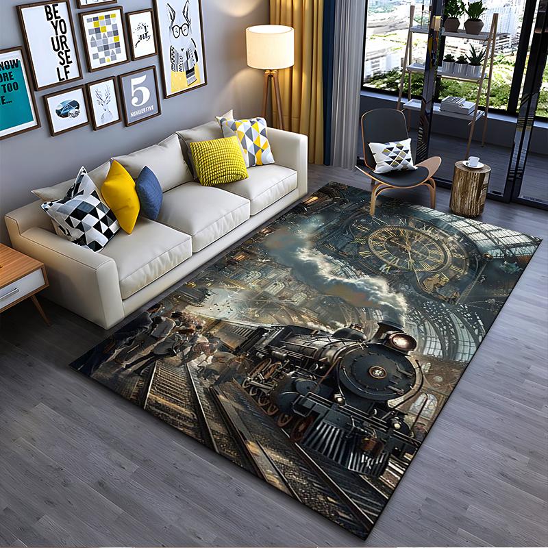 

Classic Steam Train in Misty Forest Suitable for use as an anti-slip game mat for living room and bedroom sofas 40x60cm( 15x23in )