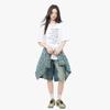 Korean Style Pure Cotton Letter Printed Short-sleeved Women's Summer Loose and Versatile Student Style Trendy Tops and Bottoming Shirts