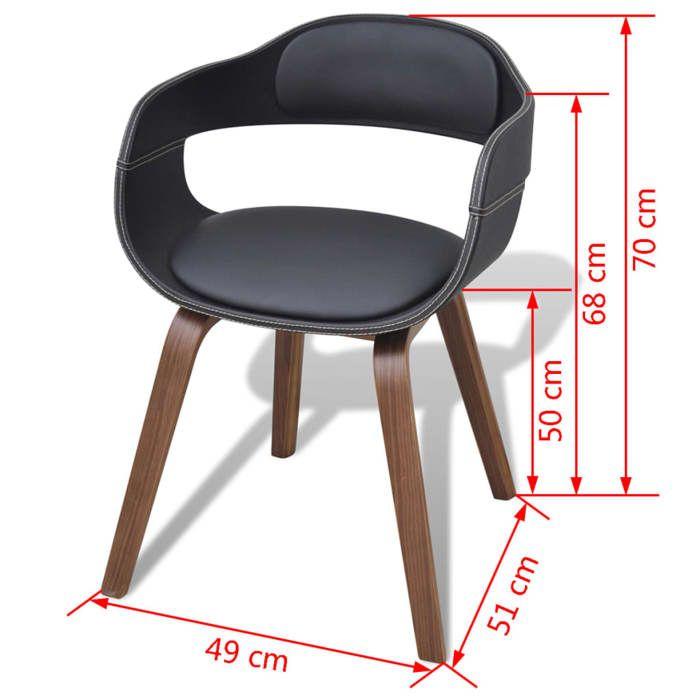 VidaXL 4x Chaise Salle à Manger Bois Cintré Cuir Artificiel Chaises de Cuisine 271945