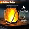 Solar Lantern Lights Waterproof Flickering Flame Garden Light Decorative Solar Hanging Lantern with 2 Modes for Yard Patio Decor