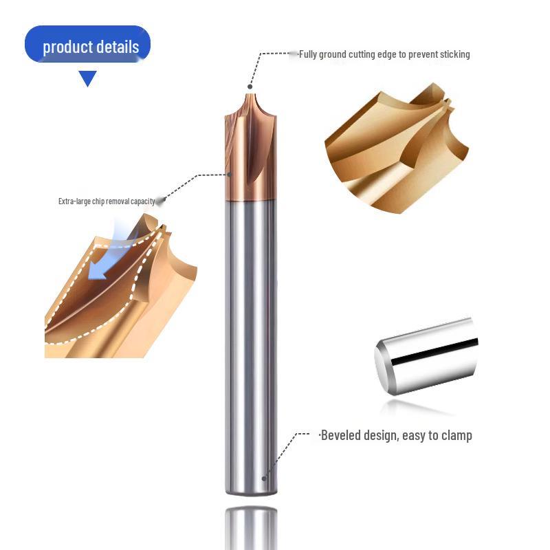 

Tungsten Alloy R Milling Cutter for Chamfering Copper, Aluminum, Steel Parts - 65° Internal CNC Machining Arc Tool.