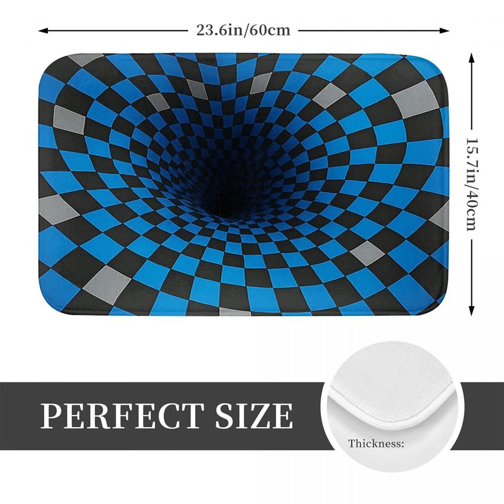 Grid Wormhole Geometric 3D Anti-slip Doormat Floor Mat Water oil proof Carpet Rug for Kitchen Entrance Home Bedroom Footpad Mats
