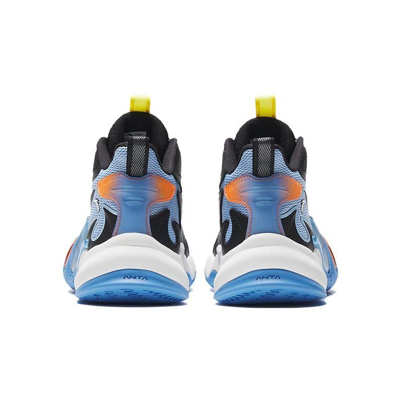 Anta Kids Crazy Tide 2 Shock Absorbing Breathable Low Top Basketball Shoes Kids Sneakers Blue Black A312331131-2