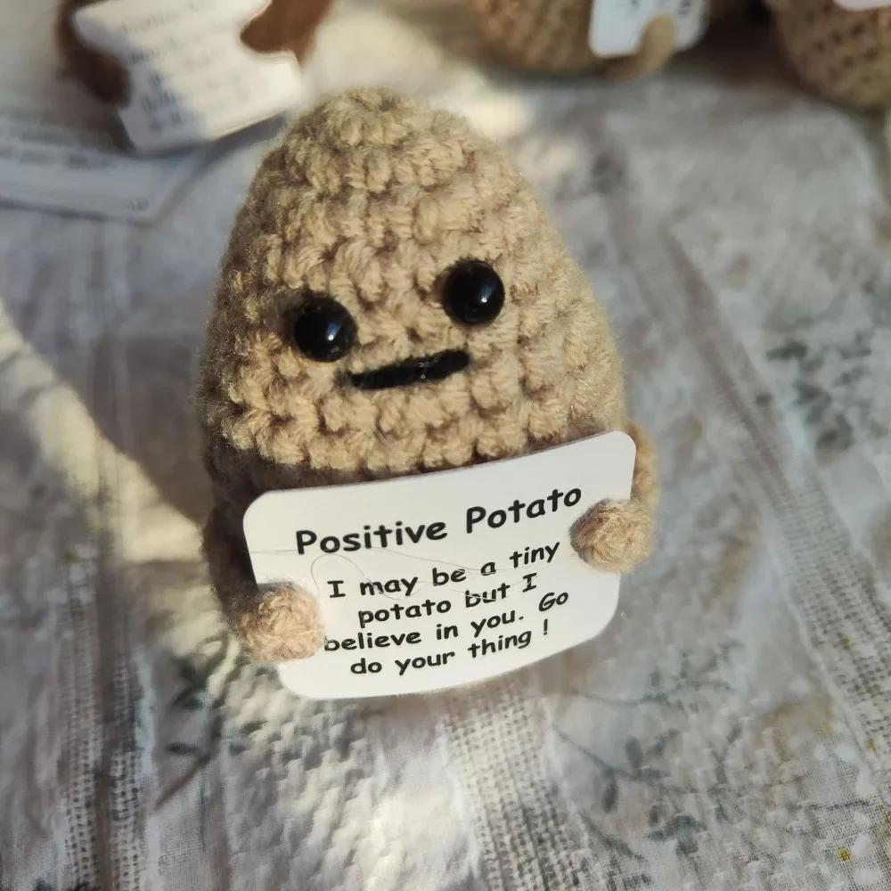 Positive Energy Potato Handmade Yarn Weaving Jewelry Ornament Doll Vegetable Fruit Holding Card Series Children's Comfort Gift