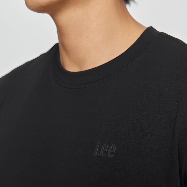 Standard Round Neck Small Logo Print Lightweight Casual Short Sleeve T-Shirt Men Tops Black LMT010157207754K11000