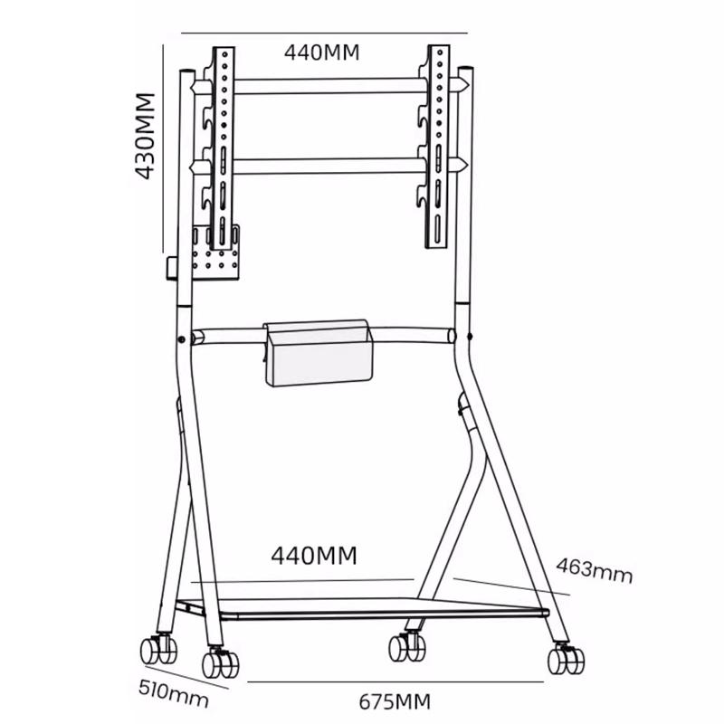 Small Spaces Floor TV Stand Rolling TV Cart for 32-55 Inch TV Screen Up To 110 LBS Modern Living Room TV Stands VESA 400*400 Mmm
