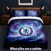 Chelsea FC Design Bett Bettwäsche Set 1 Bettbezug + 2 Kissenbezüge Weich Atmungsaktiv Haushalt Bettwäsche