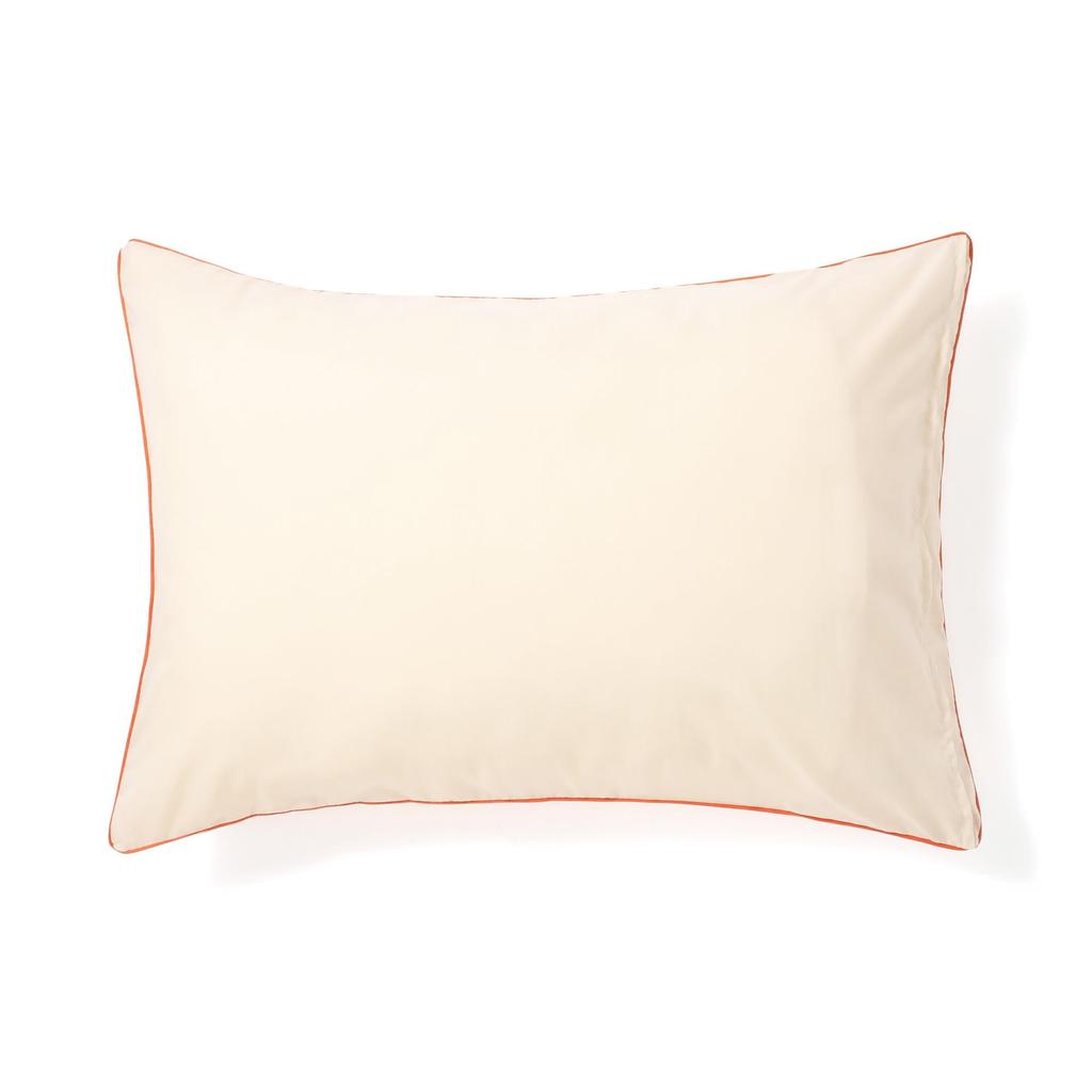 Francfranc Sheer Check Pillowcase, 70x50cm, White x Orange, New Life Bedding