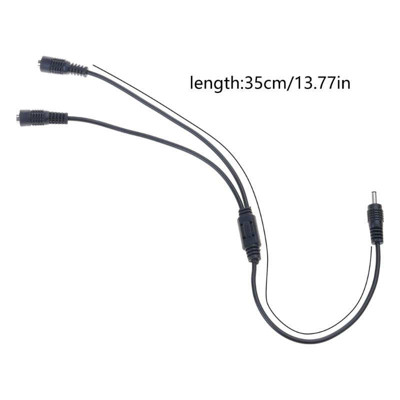 1 To 2 Way Power Splitter Cable 3.5mmx1.35mm 1 Male To 2 Female Adapter Cord for CCTV Camera LED Light Strips 35cm