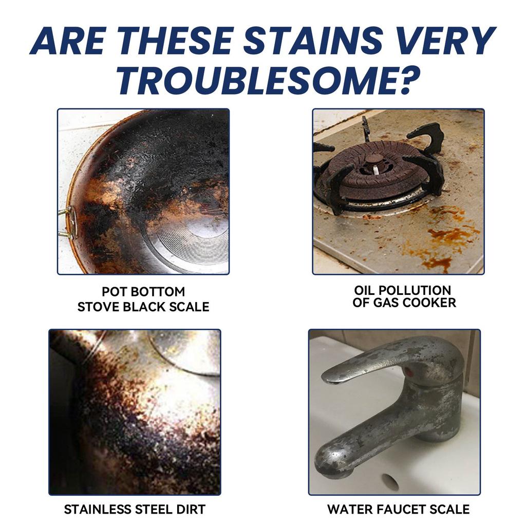 Stainless Steel Cleaning Paste Kitchen Utensils Pots And Pans Stoves Heavy Oil Stains  Removal Cleaning Descaling Paste