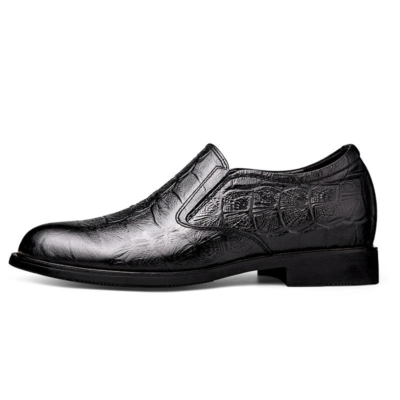 

Модные мужские кожаные туфли Мужские туфли из натуральной кожи Свадебные туфли на плоской подошве для свадебных торжеств Внутренние туфли и туфли, увеличивающие рост 43 чёрный