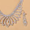 3 pieces of women's fashionable and trendy necklaces and earrings set, wedding banquet and party accessories