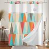 Hookless Double Layer Shower Curtain Geometric Pattern Printed Removable Lined Bathtub Waterproof Bathroom Curtains Decoration