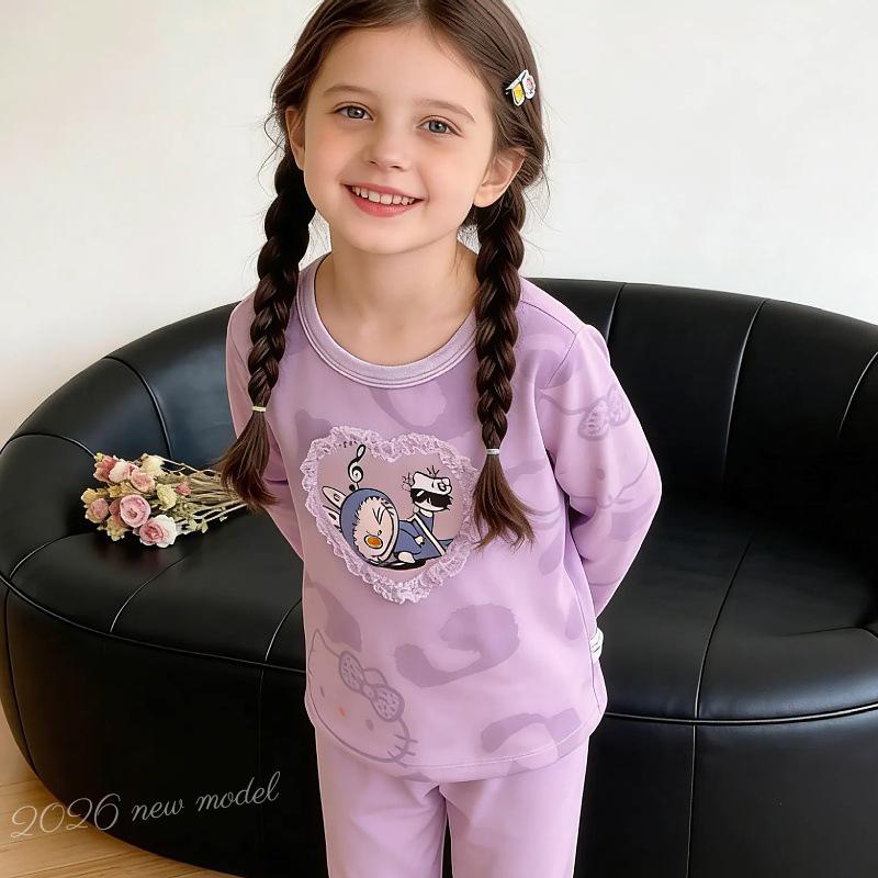 Cartoon Long-Sleeve Home Wear Set: Spring & Autumn Long Pants for Men, Women, & Children