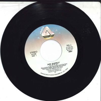 7inch Record AIR SUPPLY  All Out Of Love  Old Habits Die Ha 7RS1 ARISTA 1980 Japan Rock Used