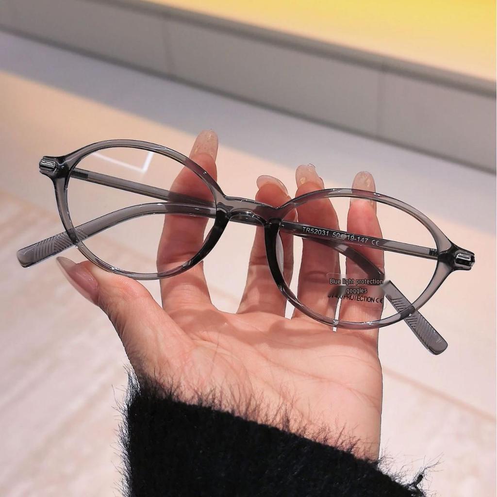 Stylish Oval Lightweight Unisex Glasses: Versatile Myopia-Compatible Soft TR Frame