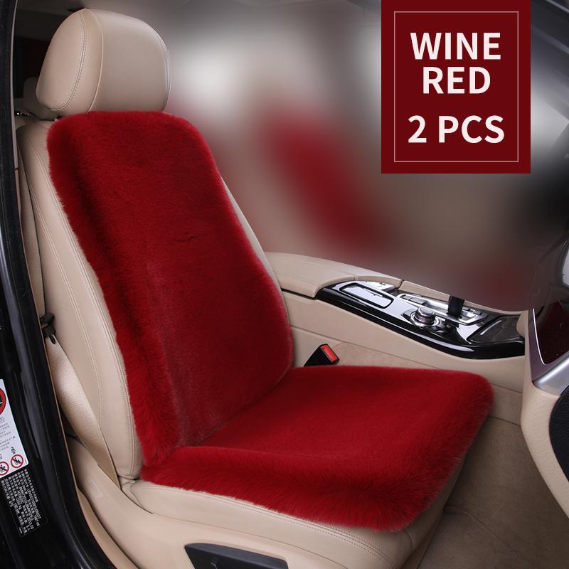 Universal Winter Car Seat Cushion Headrest Faux Fur Sheepskin Front Rear Thickened Plush Car Seat Cover Warm Fluffy Auto Cushion