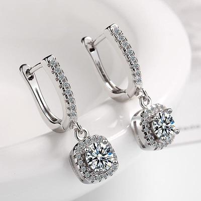 Fanqieliu Voguish Fashionable Real  Sterling Tone Drop Earrings Luxurious Crystalline Jewelry Dangle Women Earrings Girl Fql21228Fashion