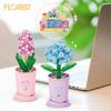Creative Kawaii Milk Tea Cup Building Block Flower Bouquet Potted DIY Rose Bricks Decor Toys For Children Kids Christmas Gift