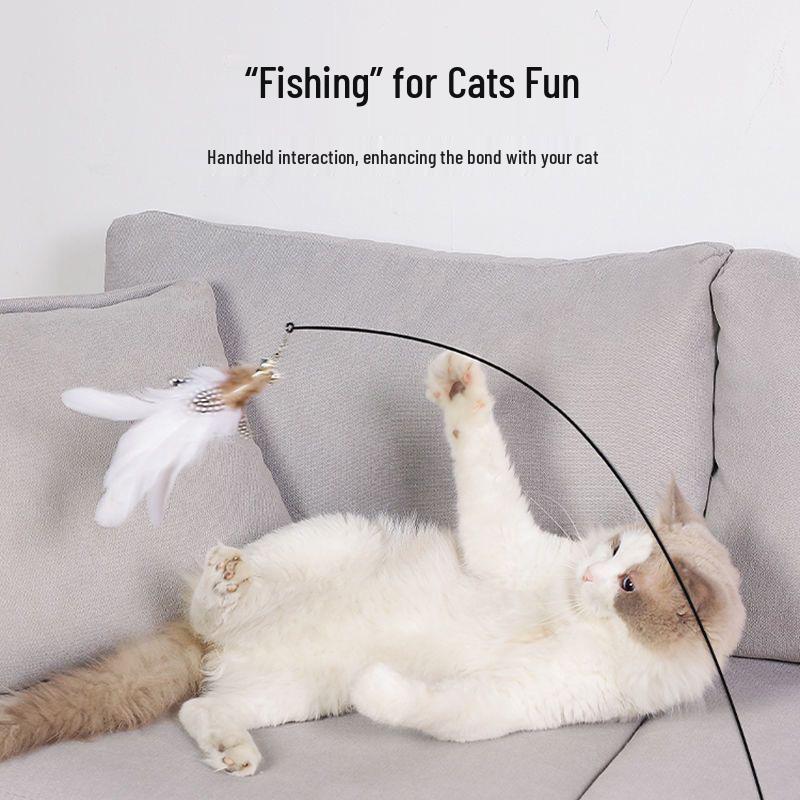 Cross-Border Suction Cup Cat Teaser Stick with Feather Attachment