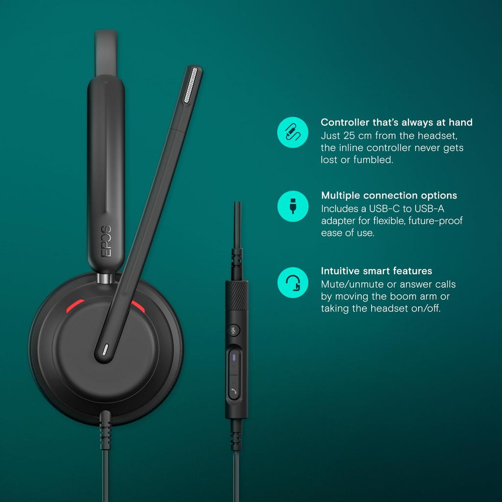 EPOS Impact 730T Wired Office Headset USB Noise-Canceling Microsoft Teams