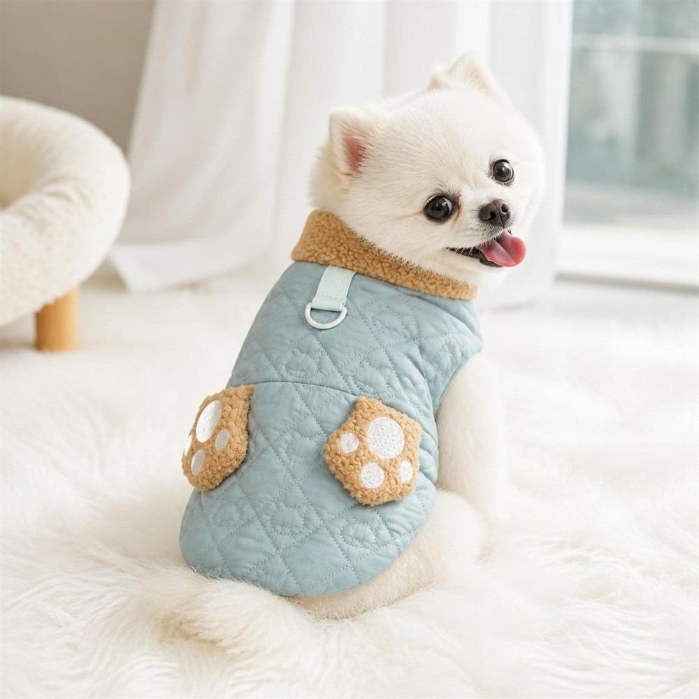 Plush Dog Hiking Jacket Windproof Dog Bodysuit Fashion Dog Vest Coat  Cat