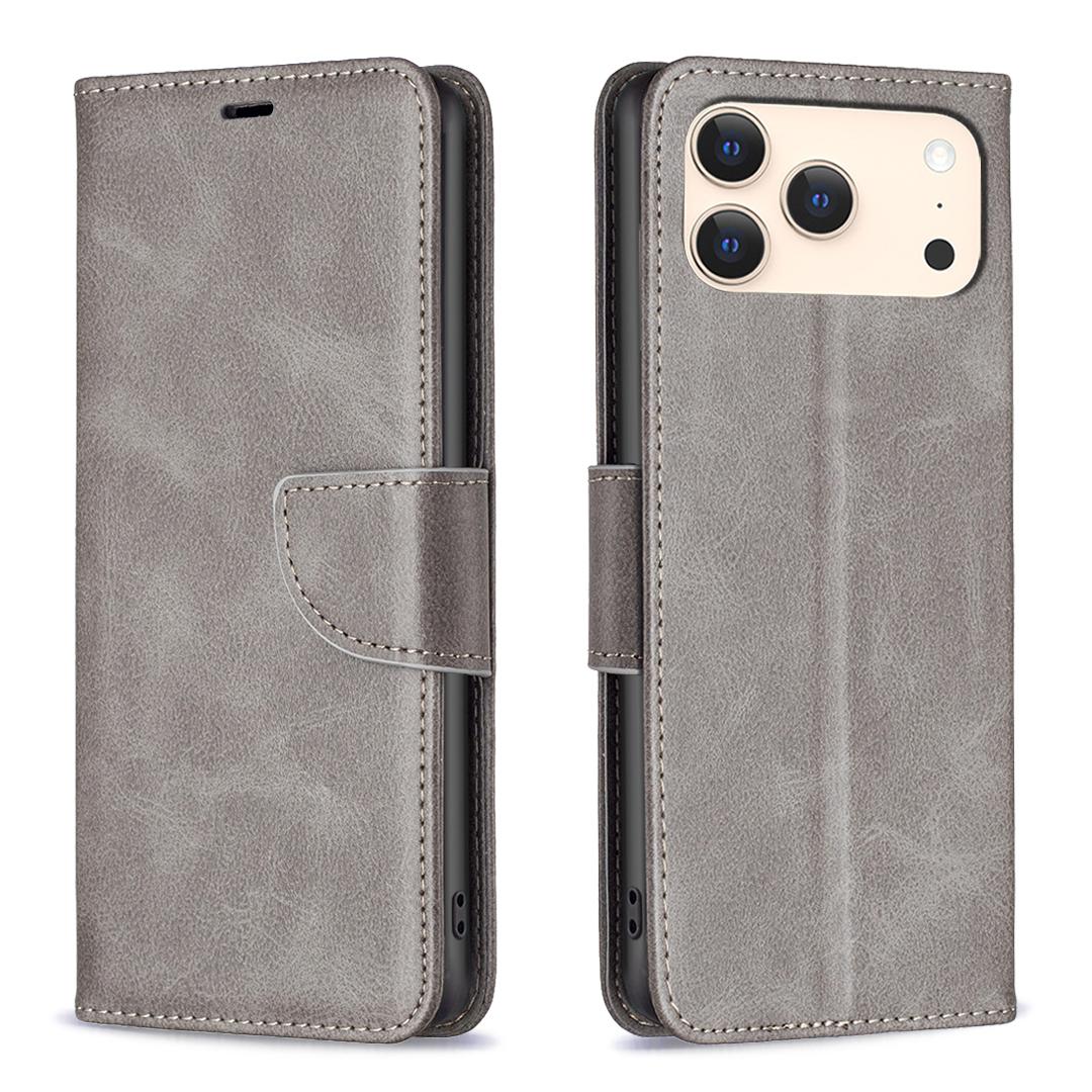 

For iPhone 17 Pro Case Shockproof PU Leather Cover with Wallet Card Slots Grey