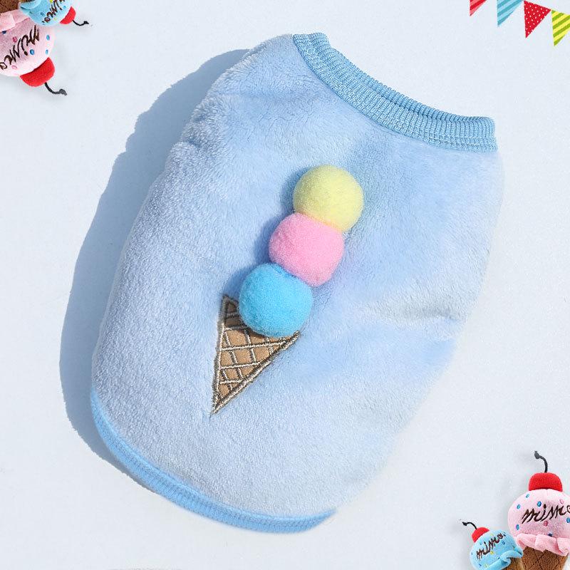 Cozy Cartoon Puppy Flannel Cat & Dog Vest - Warm Teacup Doggy Clothes for Small Pets
