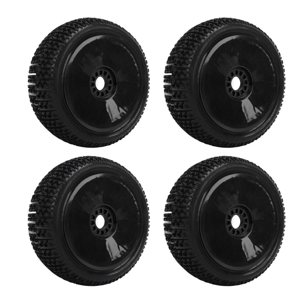 4PCs 1 8 RC Truck Tires Rubber Wheel Tires Accessory Replacement for HPI RC Off Road Vehicle Black