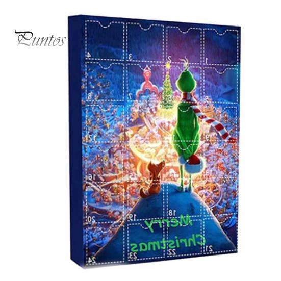 

1 комплект, слепая коробка с обратным отсчетом до Рождества и куклой-эльфом с зелеными волосами, 24 дня, тыкание пальцем, забавный подарок для детей и взрослых, мультяшный адвент-календарь, подарок-сюрприз