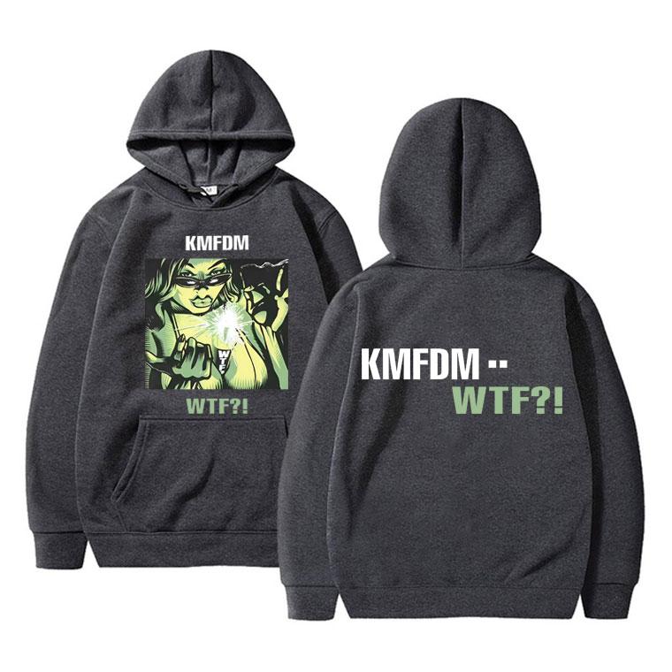 Limited Rock Band Kmfdm WTF Graphic Hoodie Men Women Vintage Gothic Punk Sweatshirt Male Casual Fleece Cotton Pullover Hoodies
