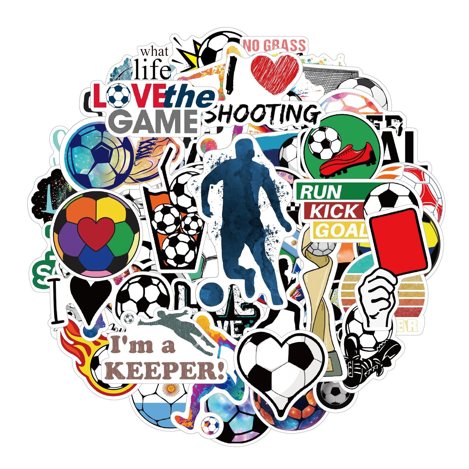 

100 Футбольных наклеек для чемоданов, телефонов, бутылок для воды и детского DIY One Size
