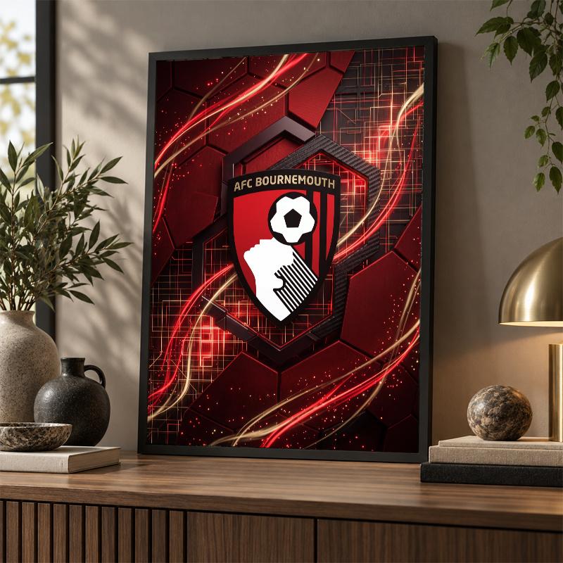 Bournemouth Football Diamond Painting Kit 5D Full Drill DIY Diamond Mosaic Wall Art Home Decor