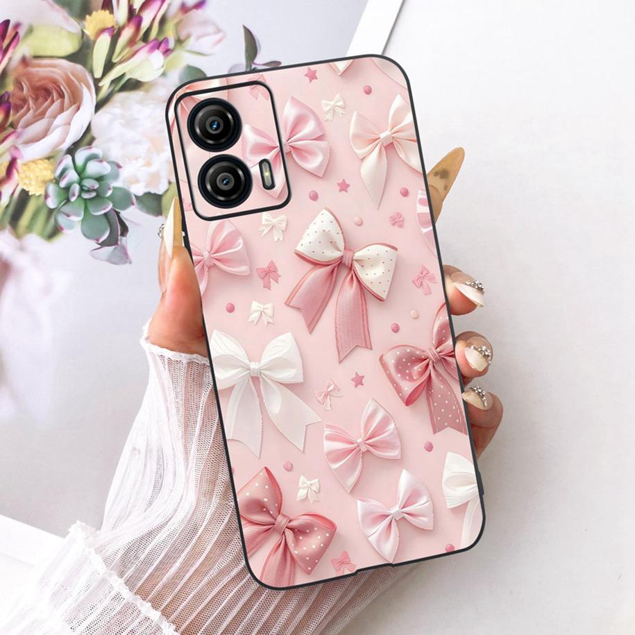 Hülle XT2335-2 für Motorola Moto G53 5G: Neue, stylische Schutzhülle mit Schmetterlings- und Blumenmuster aus weichem Silikon. Passend für Moto G13, G23 und G73.