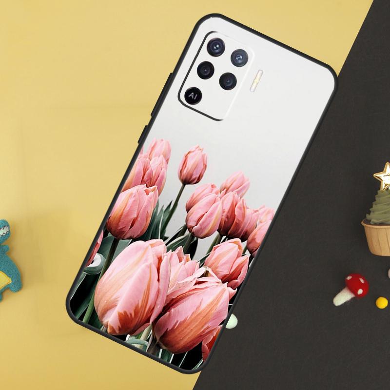 

Цветочный чехол с тюльпанами для Oppo A80 A60 A40 A54 A74 A94 A18 A38 A58 A78 A98 A96 A76 A16 A15 A17 A57 A5 A6 Pro OPPO A60 4G