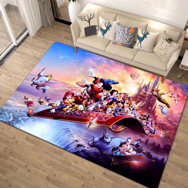 1pc Disney Mickey Mouse and Minnie Pattern Carpet Area Rug Non Slip Carpet Hand Washable Floor Mat Suitable For Living Room Bedroom Home Decor