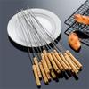 10pcs/set Anti-scald Flat Barbecue Skewers Anti-slip Flat Barbecue Needle  Kabob