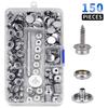 Fasten Button Canvas Snap Kit Tool 3/8" Socket Stainless Steel Boat Canvas Snap Durable with 2 Setting Tool
