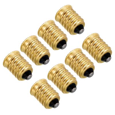 PATIKIL E14-E12 Adapter Converter 8pcs Lamp Holder European Base (E14) - Candelabra Screw (E12) Reducer Bulb Socket Gold Tone