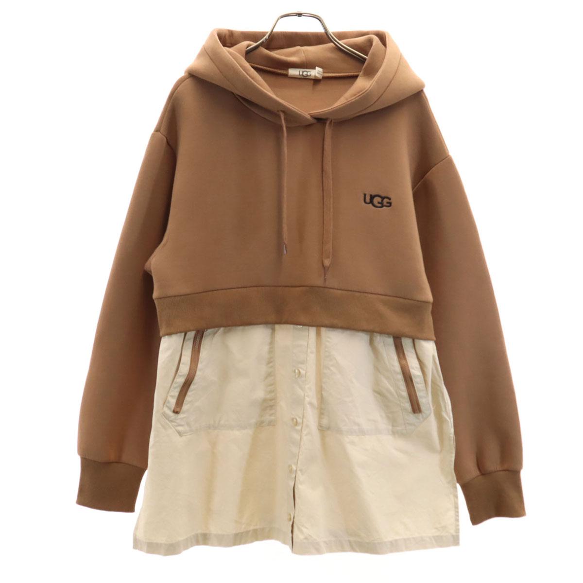 

UGG Long sleeve Docking Hoodie shirt M Brown Women Used