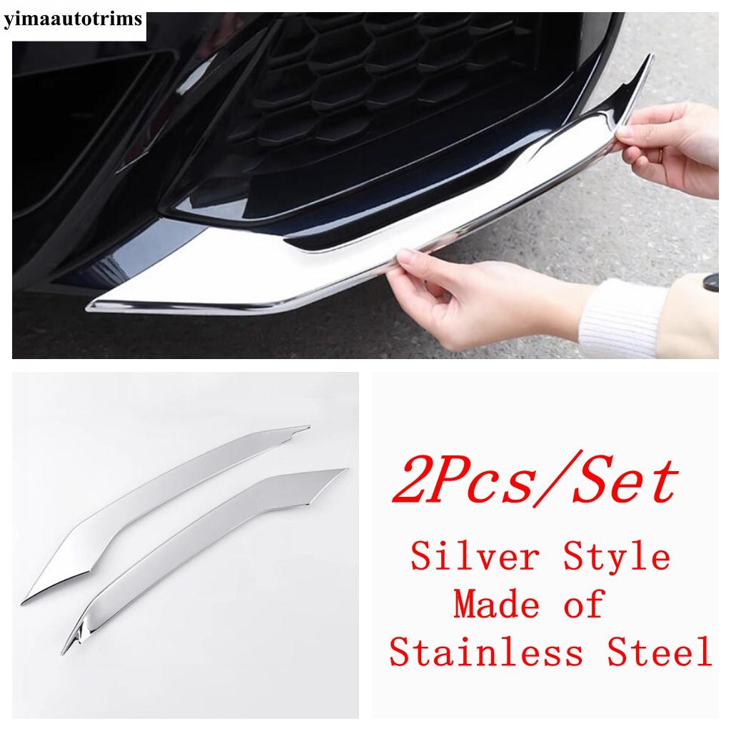 Front Fog Light Lamp Eyelid Eyebrow Bumper Corner Strip Decor Cover Trim Accessories For BMW 5 Series G30 525i 530i 2017 -