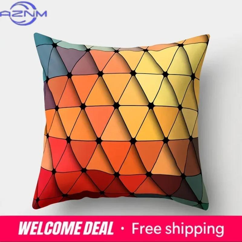 Home Decor Colorful Abstract Patterns Digital Printed Pattern Cushion Cover Suitable For Sofa Bedroom Car Pillow Cover