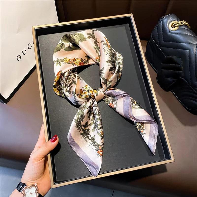 100% Natural Silk Square Scarf Women Bandana Headscarf Scarves Shawls Square Neck Foulard Wraps cachecol femme schals bufanda
