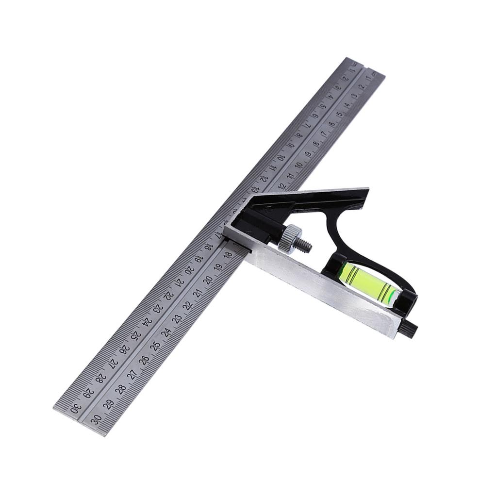 300mm Ruler Measuring Kit, Engineers Combination Set with Right Angle Ruler for Measuring, Marking, Layout