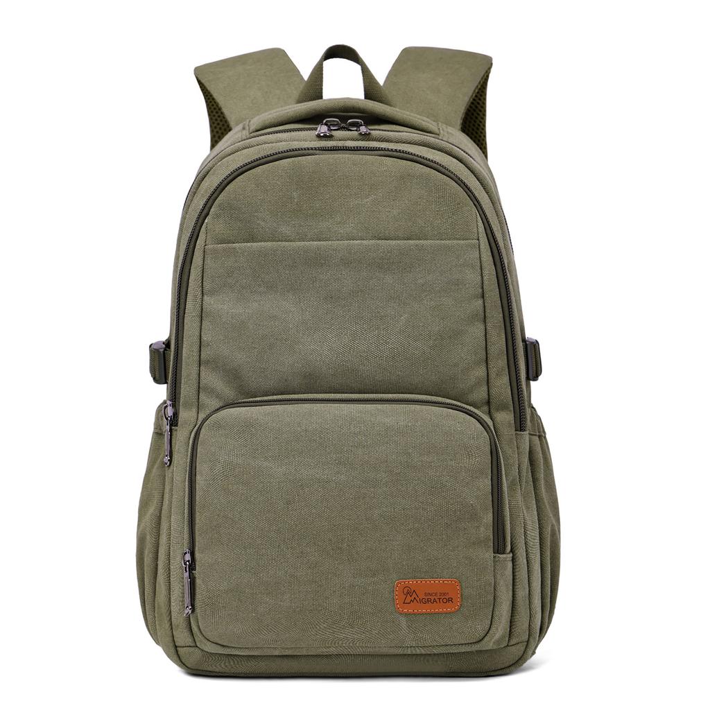 Men'S Casual Backpack Wear-Resistant Large Capacity Canvas Backpack Vintage Travel Student School Bag Commuter Computer Backpack