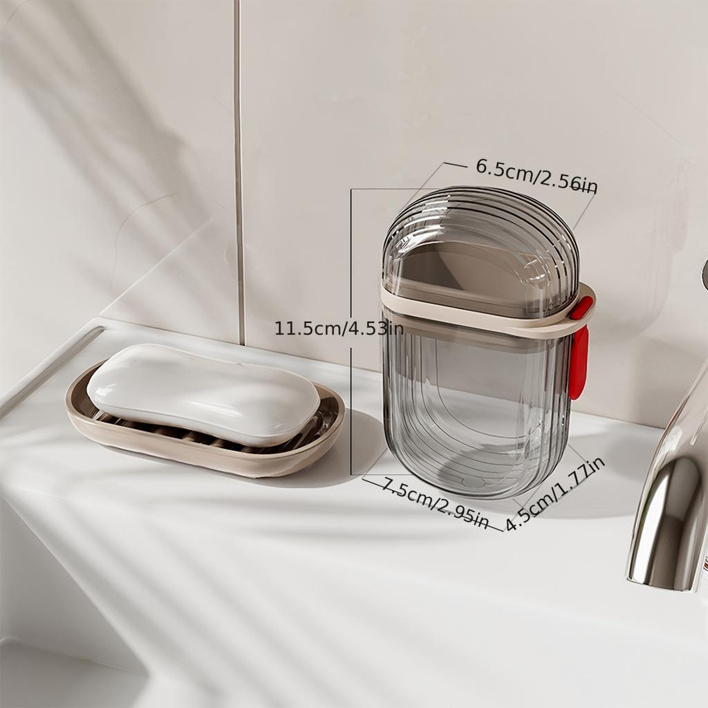 Soap Box Travel Portable Mini Soap Box Sealed Draining with Lid Soap Box Transparent Light Luxury Premium Soap Dish Ceramic