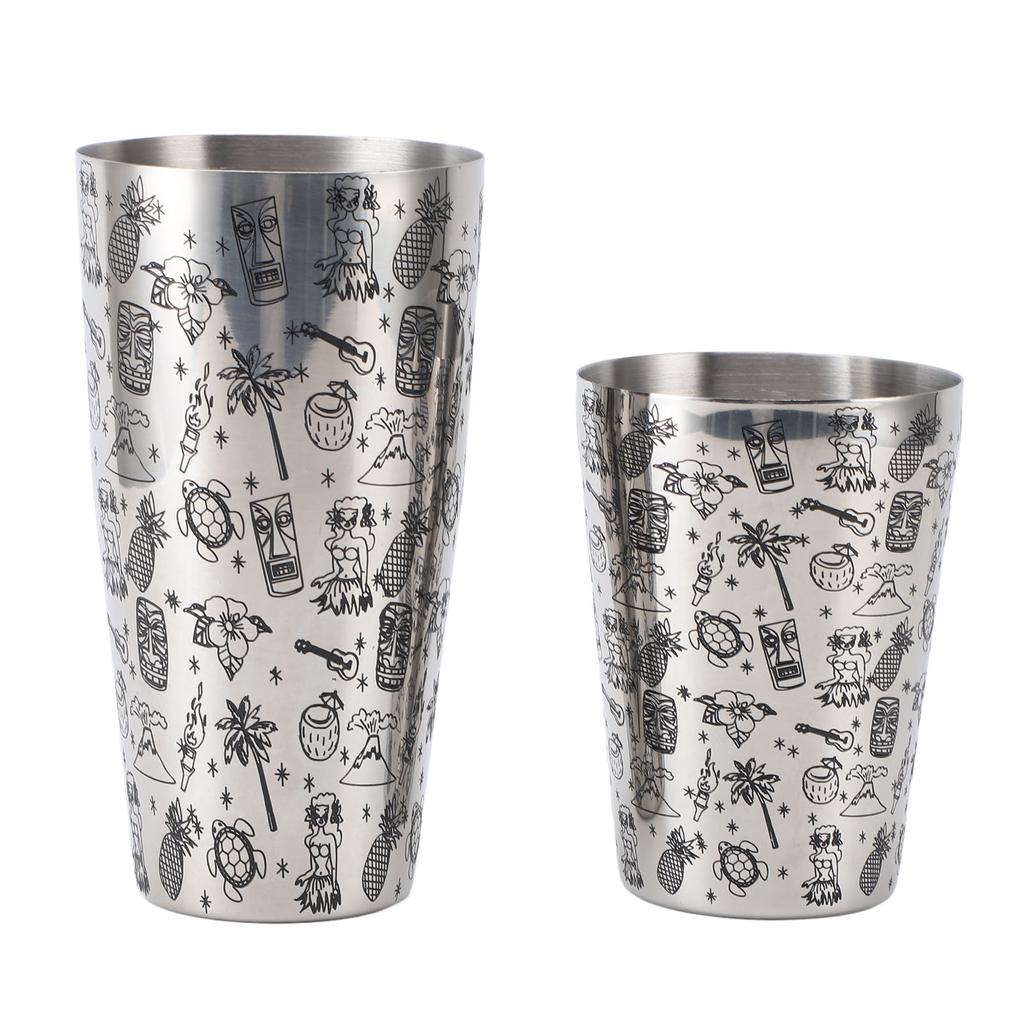 Cocktail Shaker Set 304 Stainless Steel Large Capacity Leakproof Long Lasting Use Boston Bar Shaker