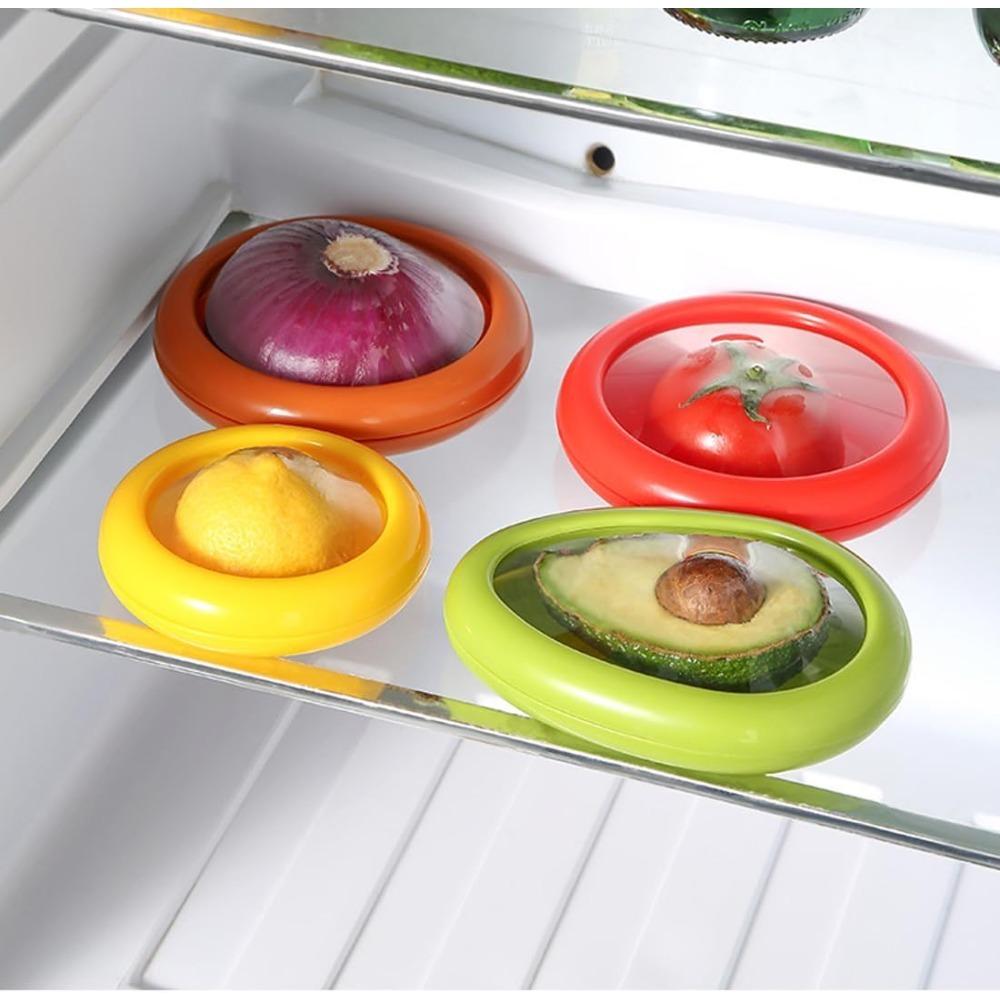Lebensmittelaufbewahrungsbehälter mit Deckel Avocado-Schoner Zwiebel Zitrone Tomaten-Aufbewahrer Wiederverwendbare Frischebox für Kühlschrank Gefrierschrank Obst Gemüse