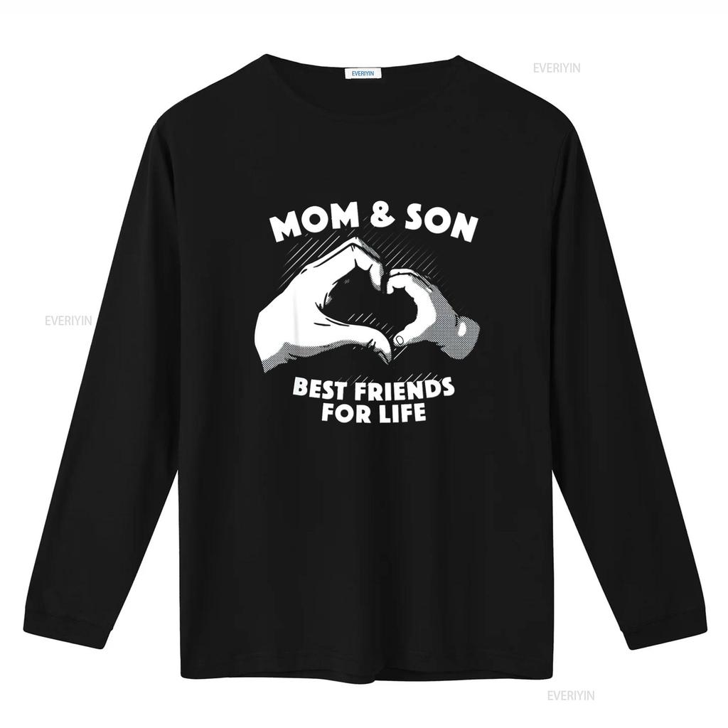 Mom and Son Best Friends for Life Cute Mother T shirt Unisex Black vintage Washed Casual fashion Top For Everyday Wear